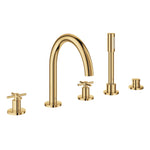 Grohe Atrio 5 Delikli Ankastre Küvet Bataryası (Sıva Üstü Grubu), Altın - Ürün Görseli