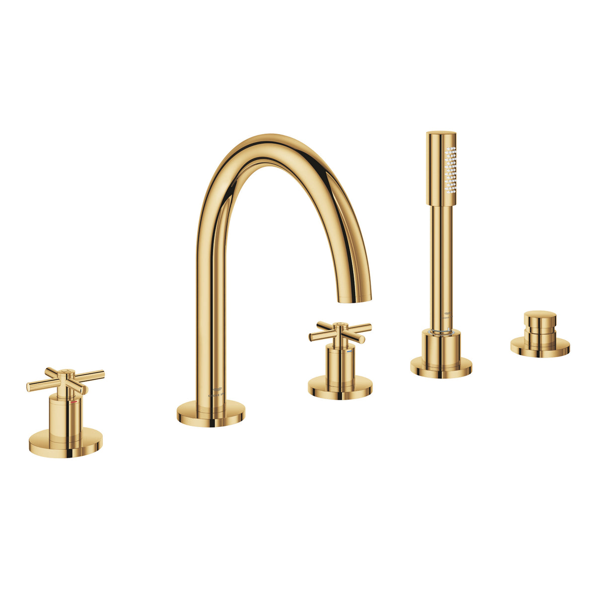 Grohe Atrio 5 Delikli Ankastre Küvet Bataryası (Sıva Üstü Grubu), Altın - Ürün Görseli