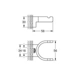 Grohe Selection İkili Havlu/Bornoz Askısı - Teknik Çizim