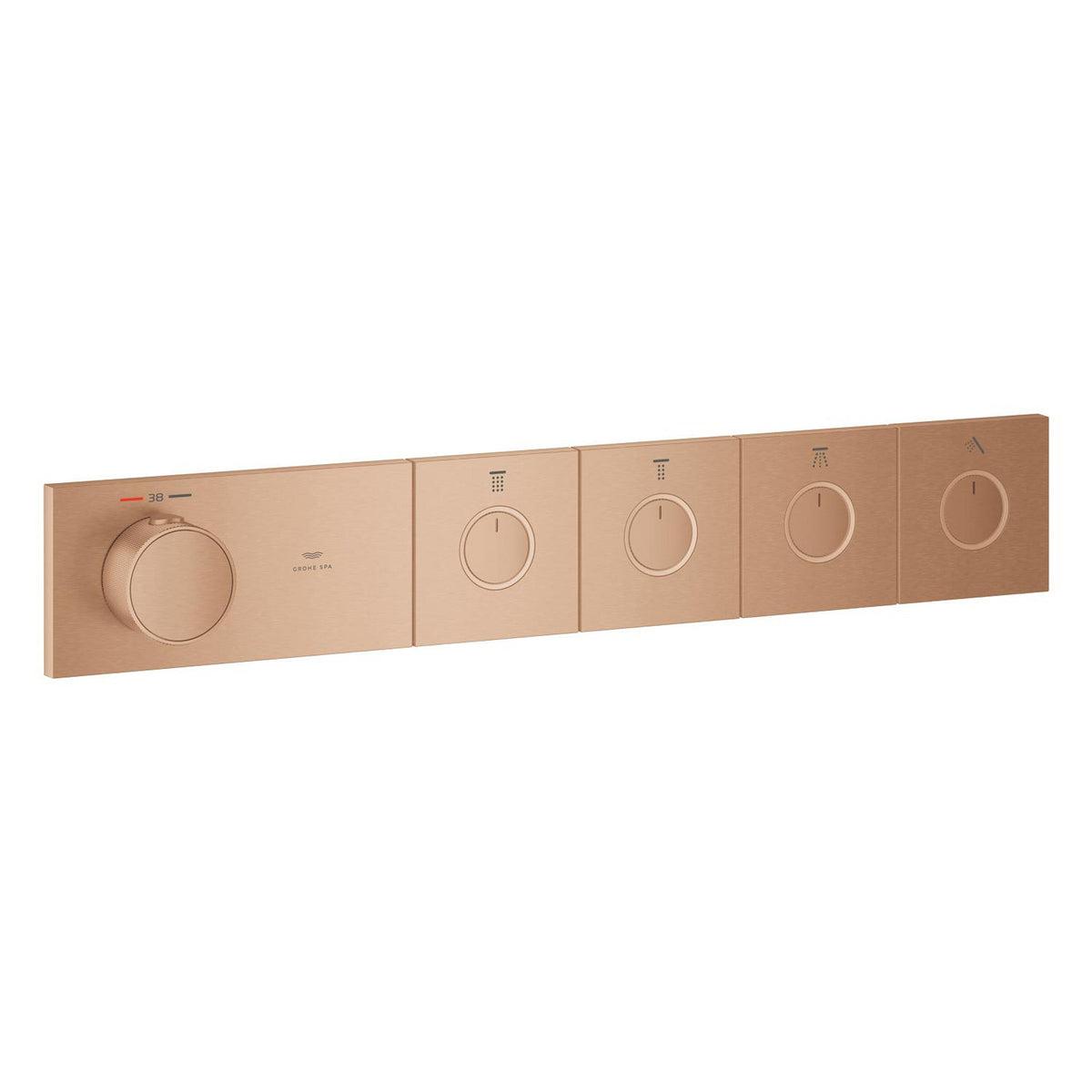 Grohe Grohtherm Aqua Tiles SmartControl Termostatik Ankastre Banyo Bataryası, 4 Çıkışlı, Fırçalı Bakır (Sıva Üstü Grubu) - Ürün Görseli