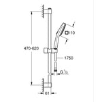 Grohe Tempesta Cube 110 Sürgülü Duş Seti, 2 Akışlı - Teknik Çizim