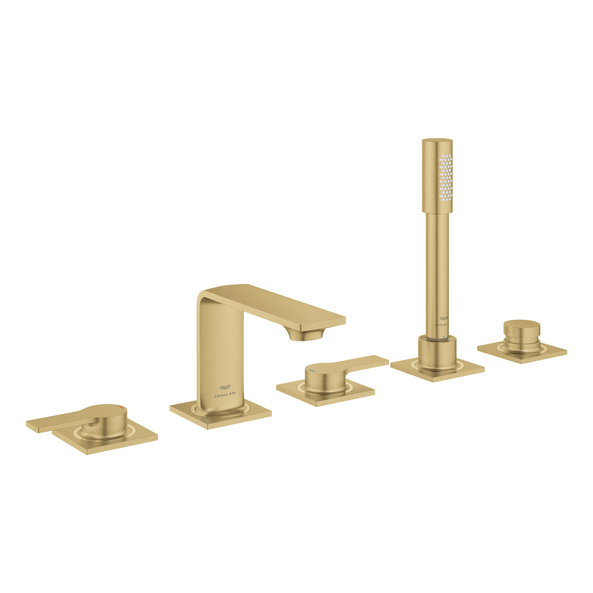 Grohe Allure 5 Delikli Ankastre Küvet Bataryası, Fırçalı Altın - Ürün Görseli