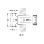 Grohe Ankastre Stop Valf İçin İç Gövde - Teknik Çizim