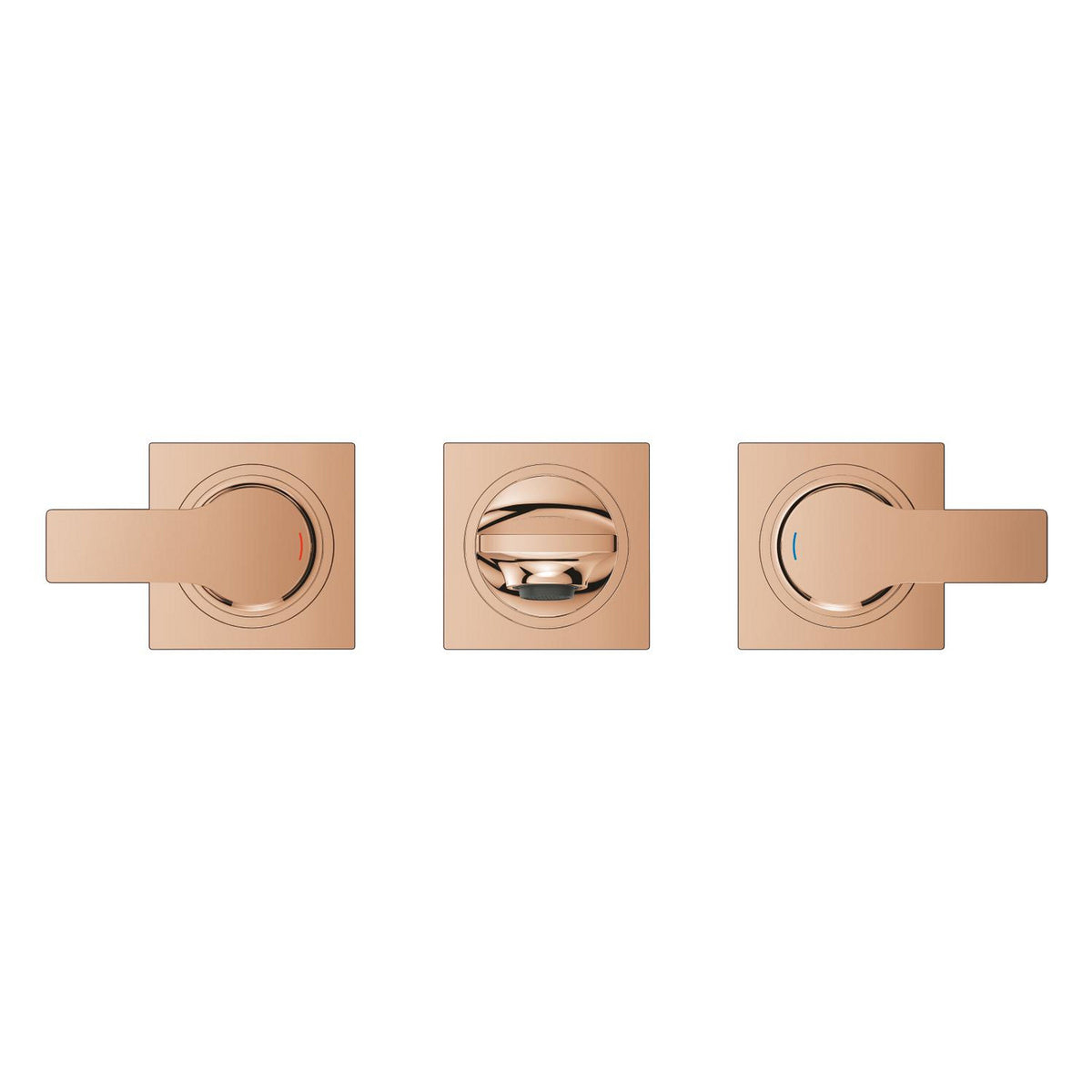 Grohe Allure 3 Delikli Ankastre Lavabo Bataryası (Sıva Üstü Grubu), Bakır - Ürün Görseli