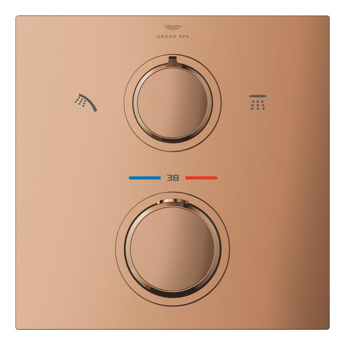 Grohe Allure Termostatik Ankastre Banyo ve Duş Bataryası (Sıva Üstü Grubu), 2 Yollu, Bakır - Ürün Görseli