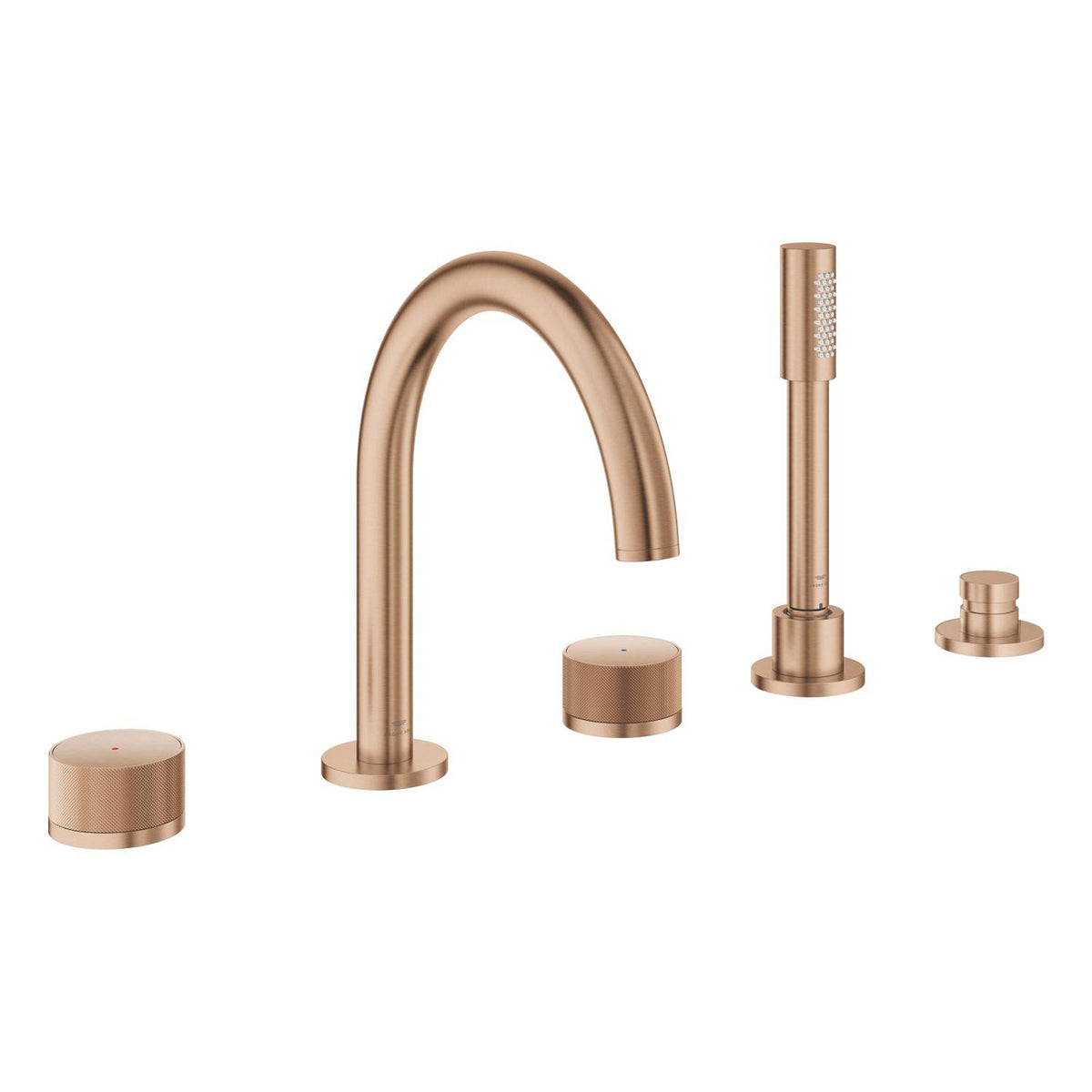 Grohe Atrio Private Collection 5 Delikli Ankastre Küvet Bataryası (Sıva Üstü Grubu), Fırçalı Bakır - Ürün Görseli
