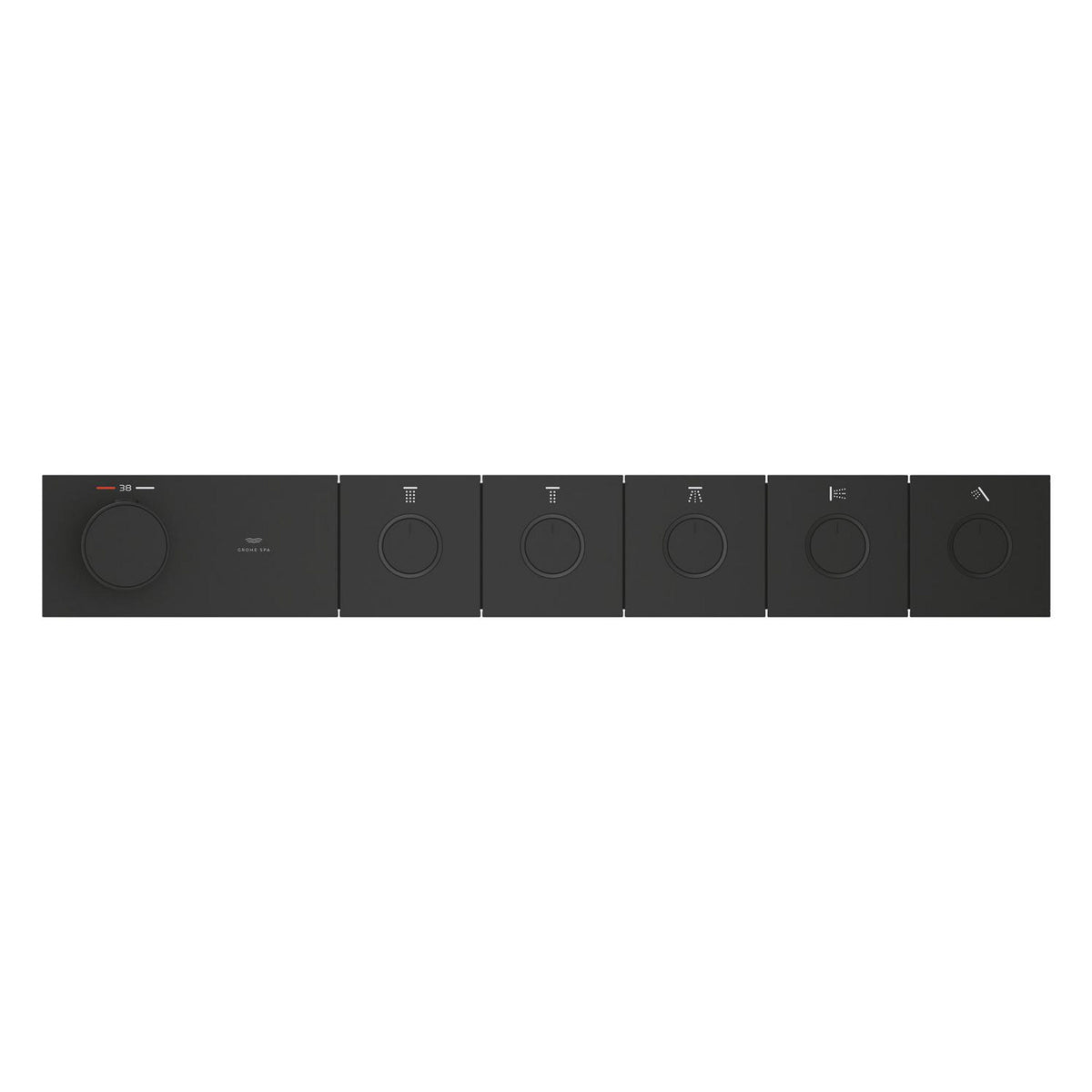 Grohe Grohtherm Aqua Tiles SmartControl Termostatik Ankastre Banyo Bataryası, 5 Çıkışlı, Hayalet Siyah (Sıva Üstü Grubu) - Ürün Görseli