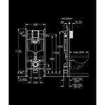 Grohe Rapid SL Project Gömme Rezervuar, (1.13 m montaj yüksekliği) - Teknik Çizim