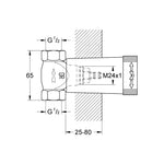 Grohe Ankastre Stop Valf için İç Gövde 1/2 - Teknik Çizim
