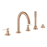 Grohe Atrio Private Collection 5 Delikli Ankastre Küvet Bataryası (Sıva Üstü Grubu), Fırçalı Bakır - Ürün Görseli