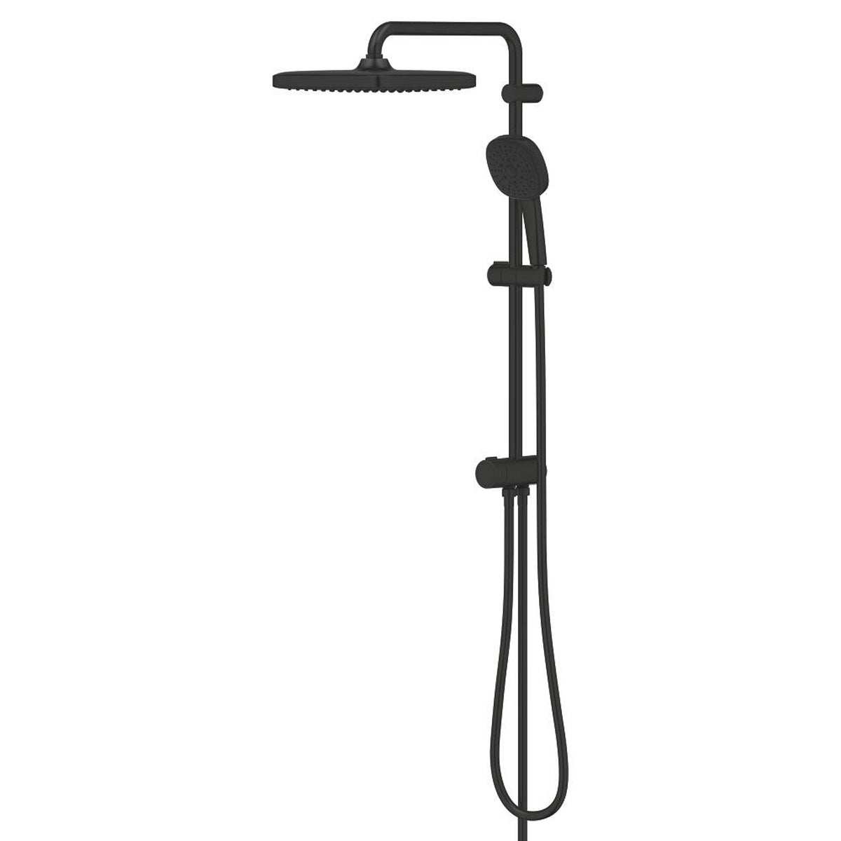 Grohe Tempesta System 250 Cube Kare Duş Başlıklı Duvara Monte Duş Sistemi, Mat Siyah - Ürün Görseli