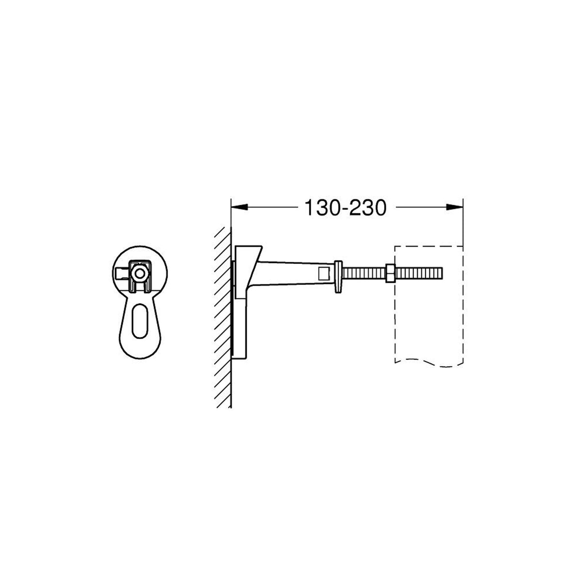 Grohe Rapid SL Duvar Montaj Askısı (Opsiyonel) - Teknik Çizim