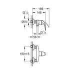 Grohe BauCurve Duş Bataryası - Teknik Çizim