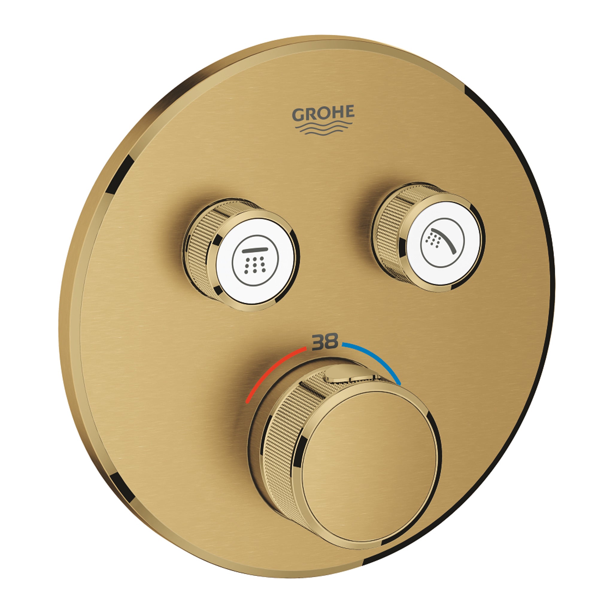 Grohe Grohtherm SmartControl Ankastre Termostatik Banyo Bataryası, Çift Valfli Akış Kontrollü (Sıva Üstü Grubu), Fırçalı Altın - Ürün Görseli