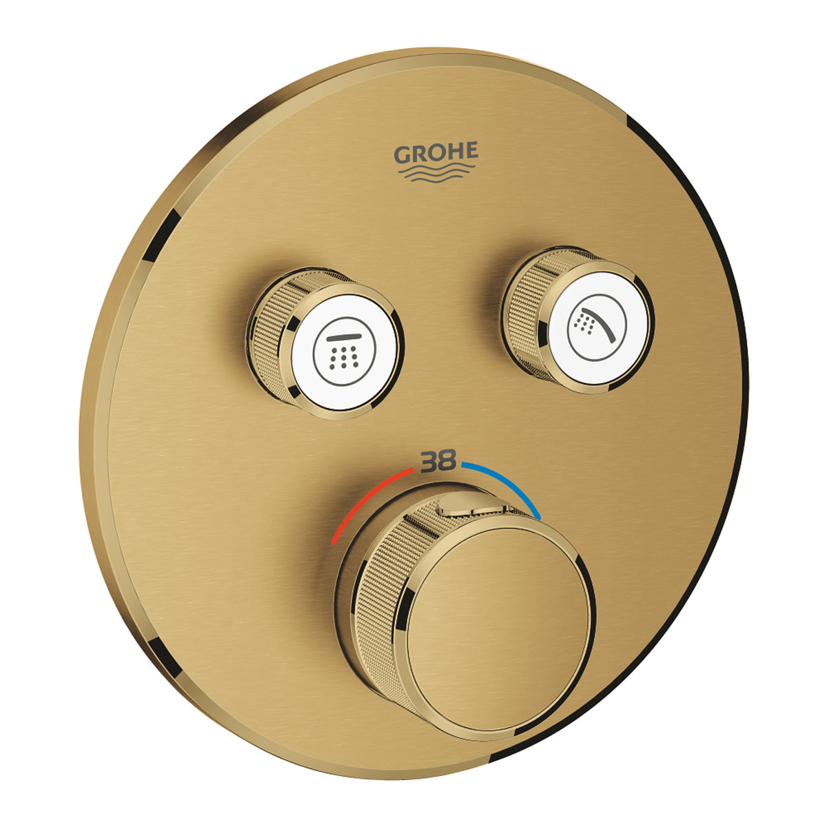 Grohe Grohtherm SmartControl Ankastre Termostatik Banyo Bataryası, Çift Valfli Akış Kontrollü (Sıva Üstü Grubu), Fırçalı Altın - Ürün Görseli