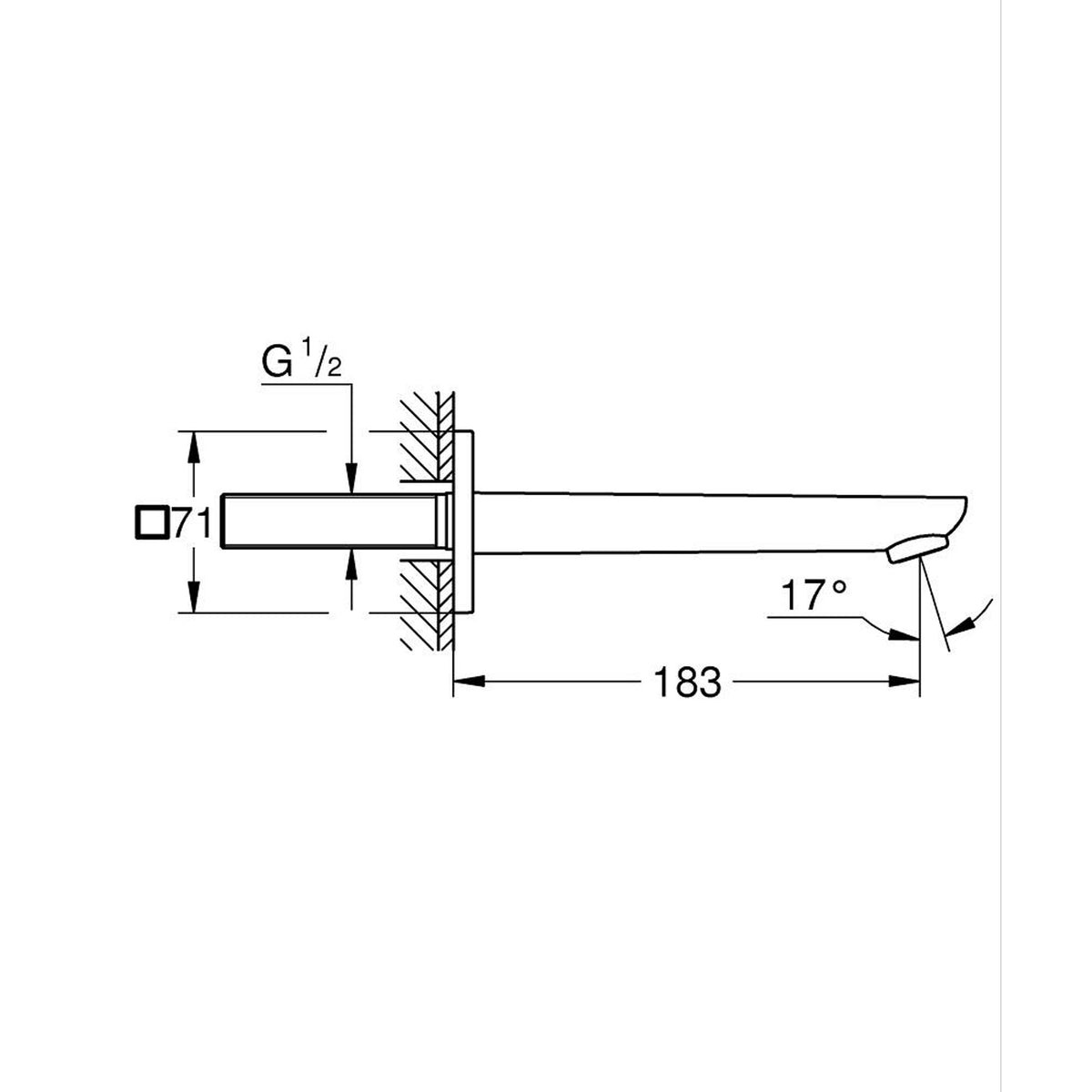 Grohe Cubeo Çıkış Ucu - Teknik Çizim
