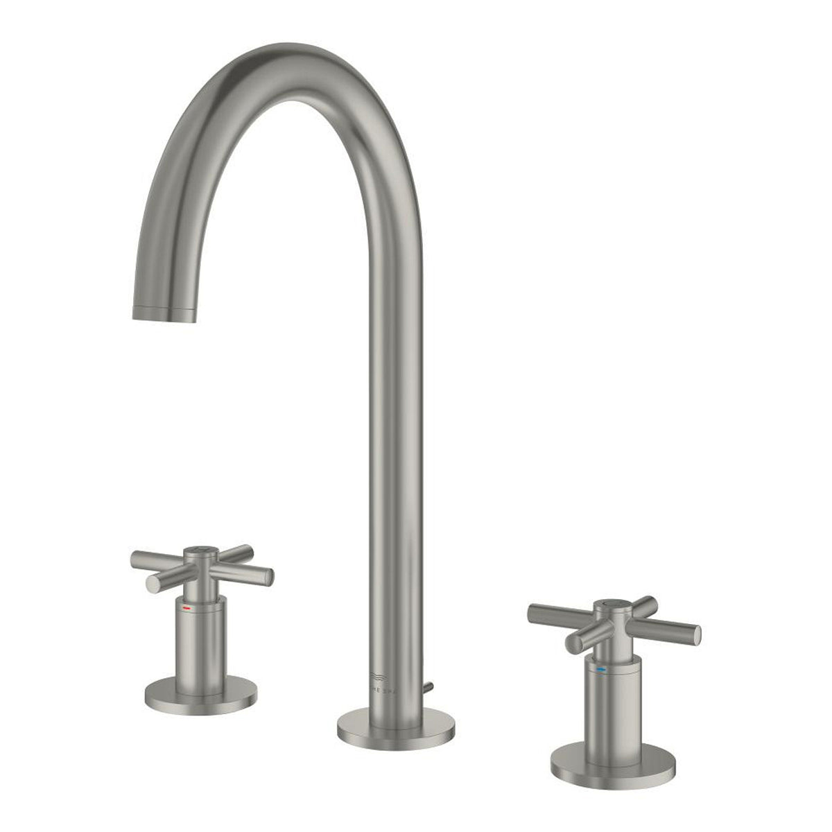 Grohe Atrio 3 Delikli Ankastre Lavabo Bataryası (4 Çubuklu Volan) L-Boy, Saten Çelik - Ürün Görseli