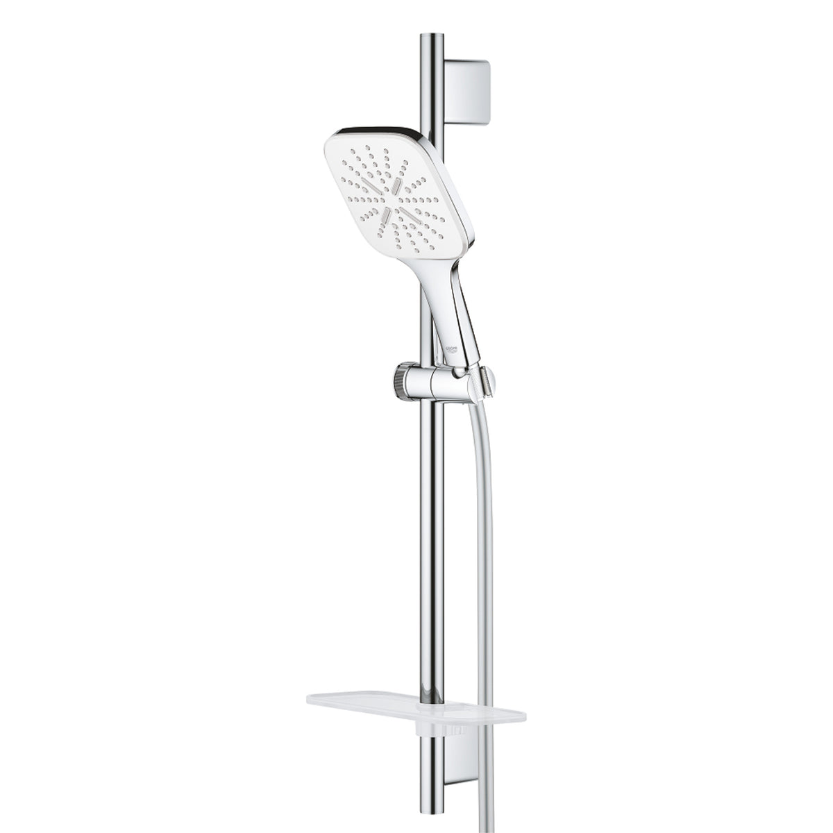 Grohe RainShower SmartActive 130 Cube Sürgülü Duş Seti, 3 Fonksiyonlu, Krom-Beyaz - Ürün Görseli