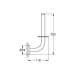Grohe Essentials Yedek Tuvalet Kağıtlığı, Bakır - Teknik Çizim