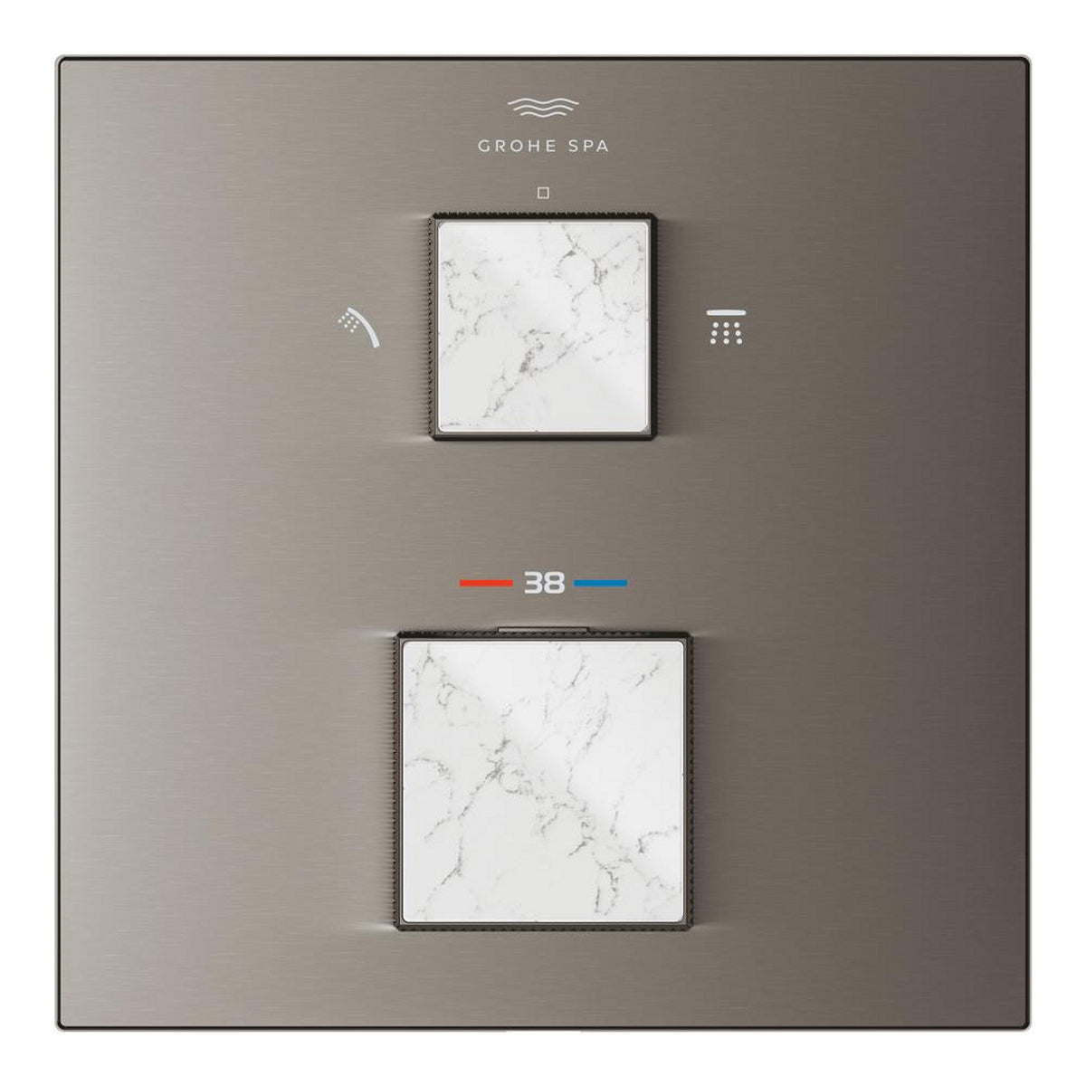 Grohe Allure Brilliant Private Collection Ankastre Termostatik Banyo Bataryası (2 Yollu, Sıva Üstü Grubu), Fırçalı Sert Grafit - Ürün Görseli