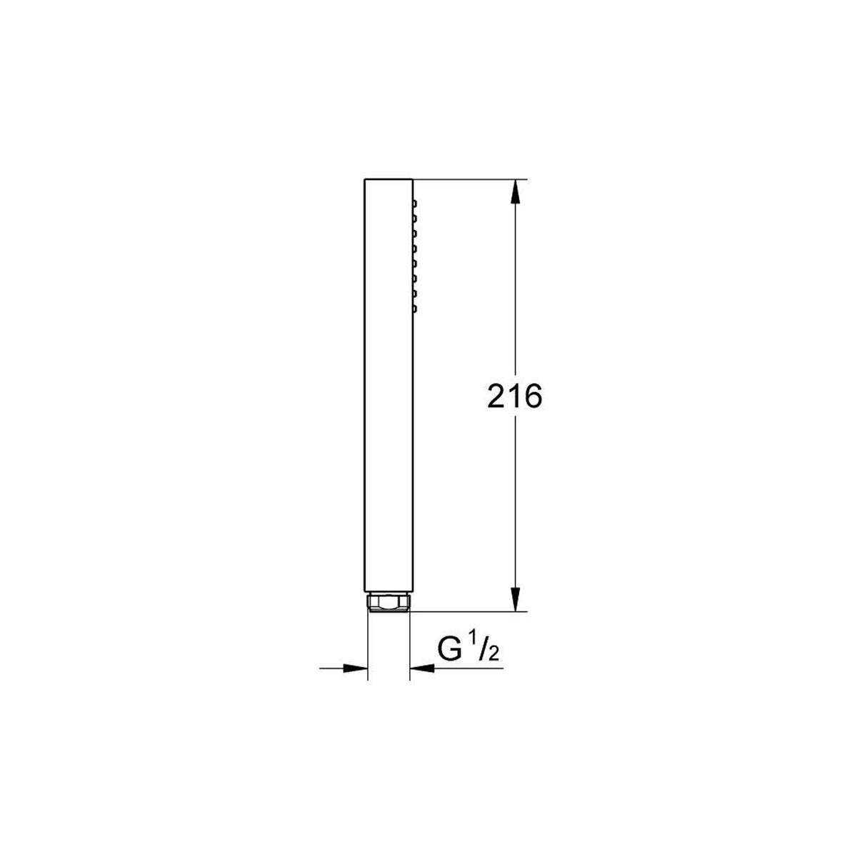 Grohe Rainshower Aqua Cube Stick El Duşu, 1 Akışlı, Bakır - Teknik Çizim