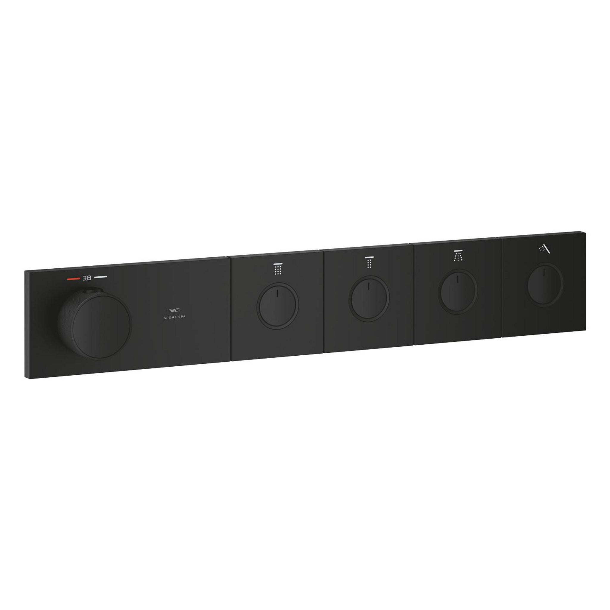 Grohe Grohtherm Aqua Tiles SmartControl Termostatik Ankastre Banyo Bataryası, 4 Çıkışlı, Hayalet Siyah (Sıva Üstü Grubu) - Ürün Görseli