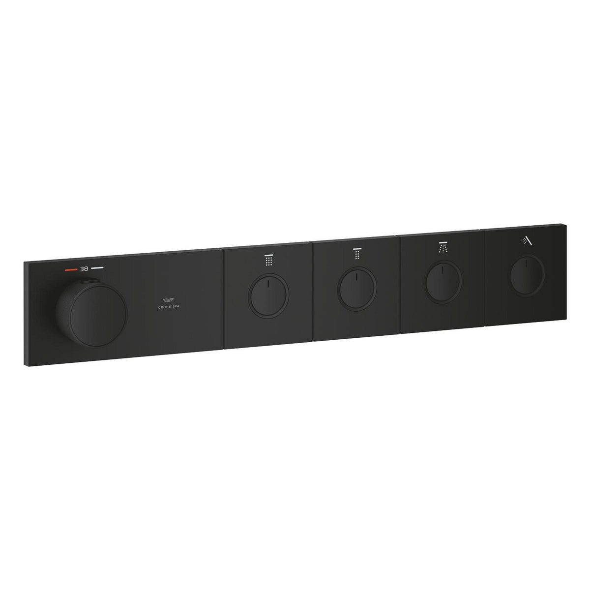 Grohe Grohtherm Aqua Tiles SmartControl Termostatik Ankastre Banyo Bataryası, 4 Çıkışlı, Hayalet Siyah (Sıva Üstü Grubu) - Ürün Görseli