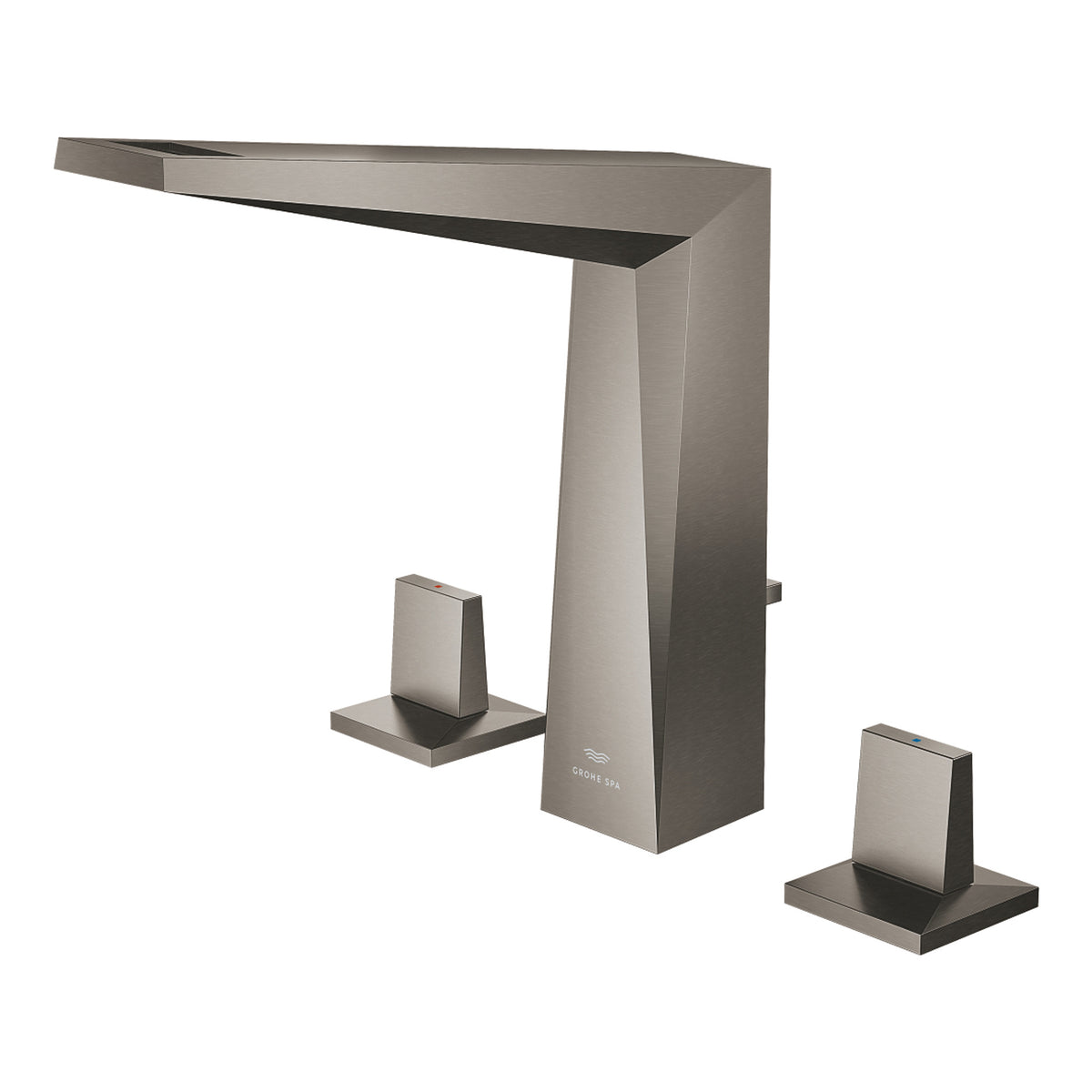 Grohe Allure Brilliant L-Boy, 3 Delikli Lavabodan Ankastre Lavabo Bataryası, Sifon Kumandalı, Fırçalı Sert Grafit - Ürün Görseli