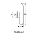 Grohe Selection Yedek Tuvalet Kağıtlığı, Paslanmaz Çelik - Teknik Çizim