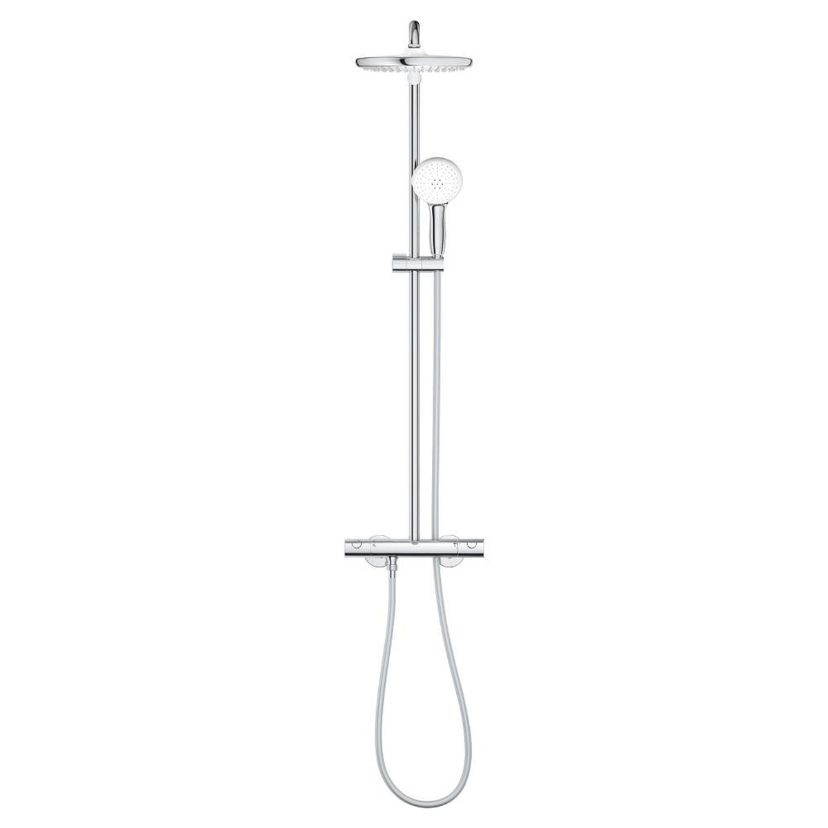 Grohe Tempesta System 250 Duvara Monte Termostatik Bataryalı Duş Kolonu, Krom-Beyaz - Ürün Görseli