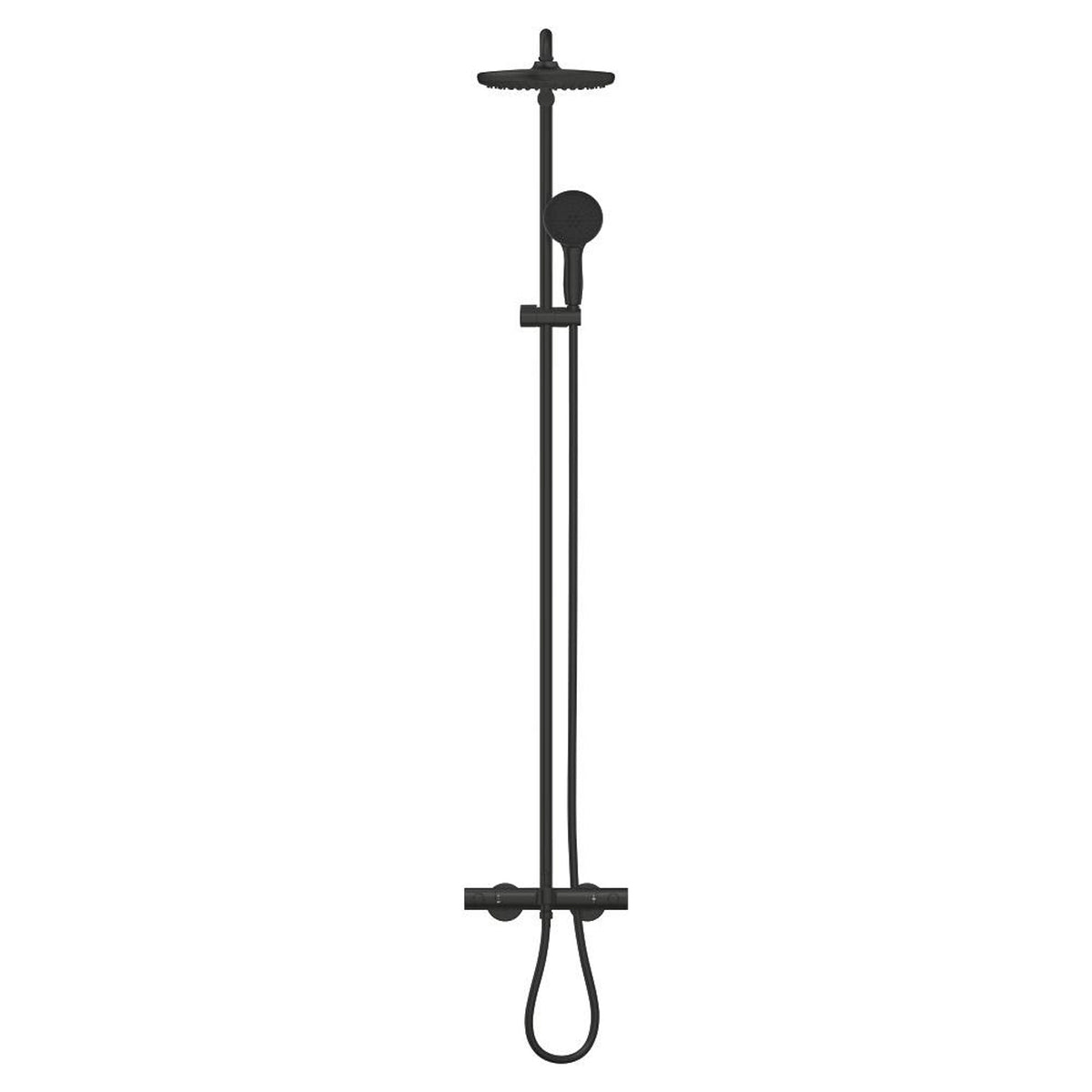 Grohe Tempesta System 250 Duvara Monte Termostatik Banyo Bataryalı Duş Kolonu, Mat Siyah - Ürün Görseli