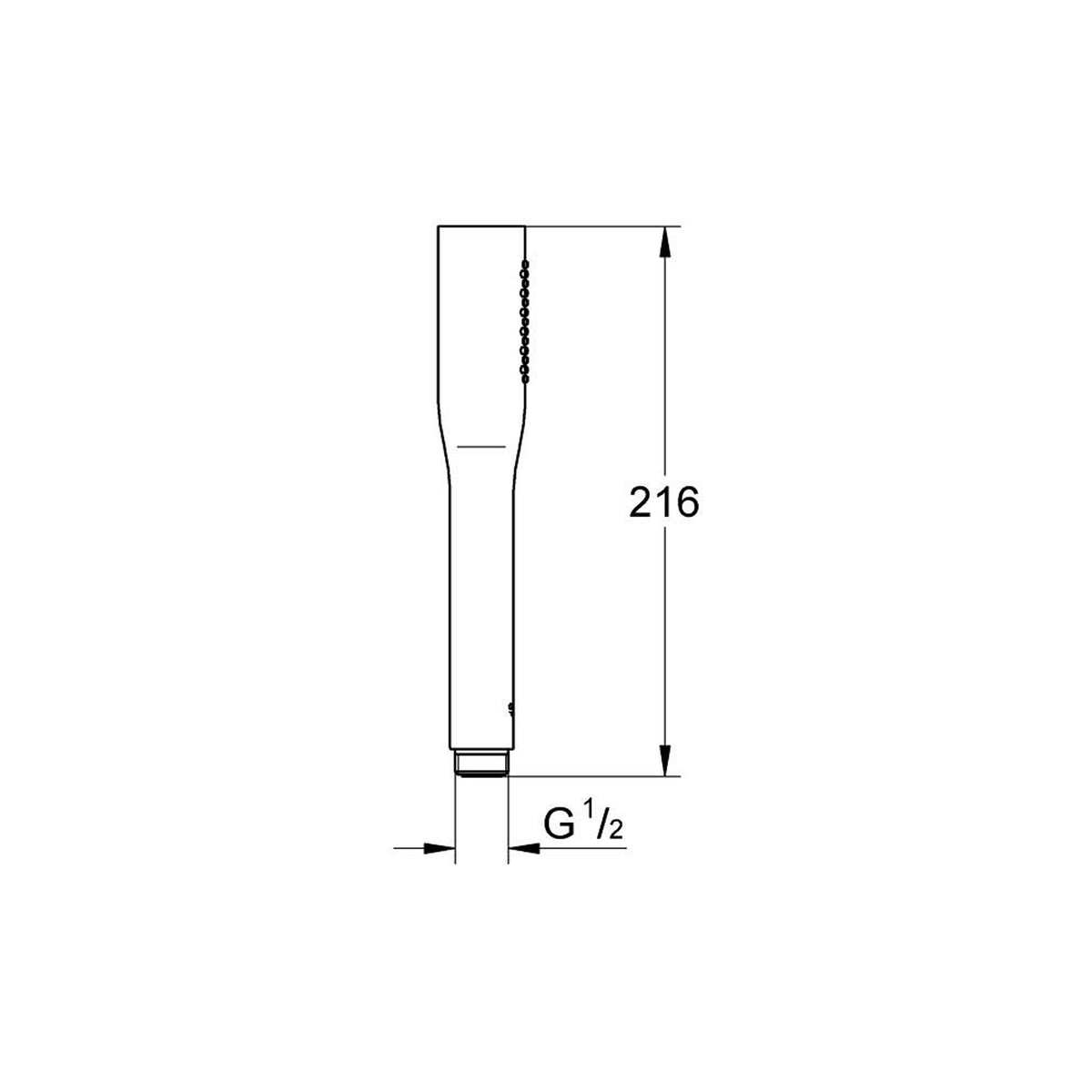 Grohe Euphoria El Duşu, 1 Akışlı - Teknik Çizim