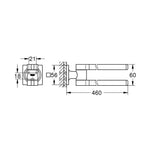 Grohe Allure Havluluk, Paslanmaz Çelik, 42 cm - Teknik Çizim