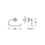 Grohe Essentials Authentic Tuvalet Kağıtlığı, Krom - Teknik Çizim