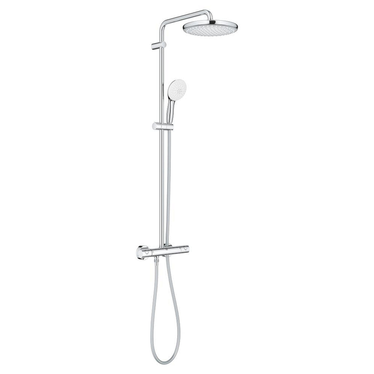 Grohe Tempesta System 250 Duvara Monte Termostatik Bataryalı Duş Kolonu, Krom-Beyaz - Ürün Görseli