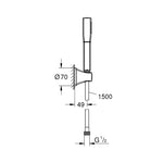 Grohe Grandera Stick Duvar Askısı Seti 1 Akışlı - Teknik Çizim