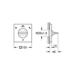 Grohe Allure 3 Yönlü Yönlendirici (Sıva Üstü Grubu) - Teknik Çizim
