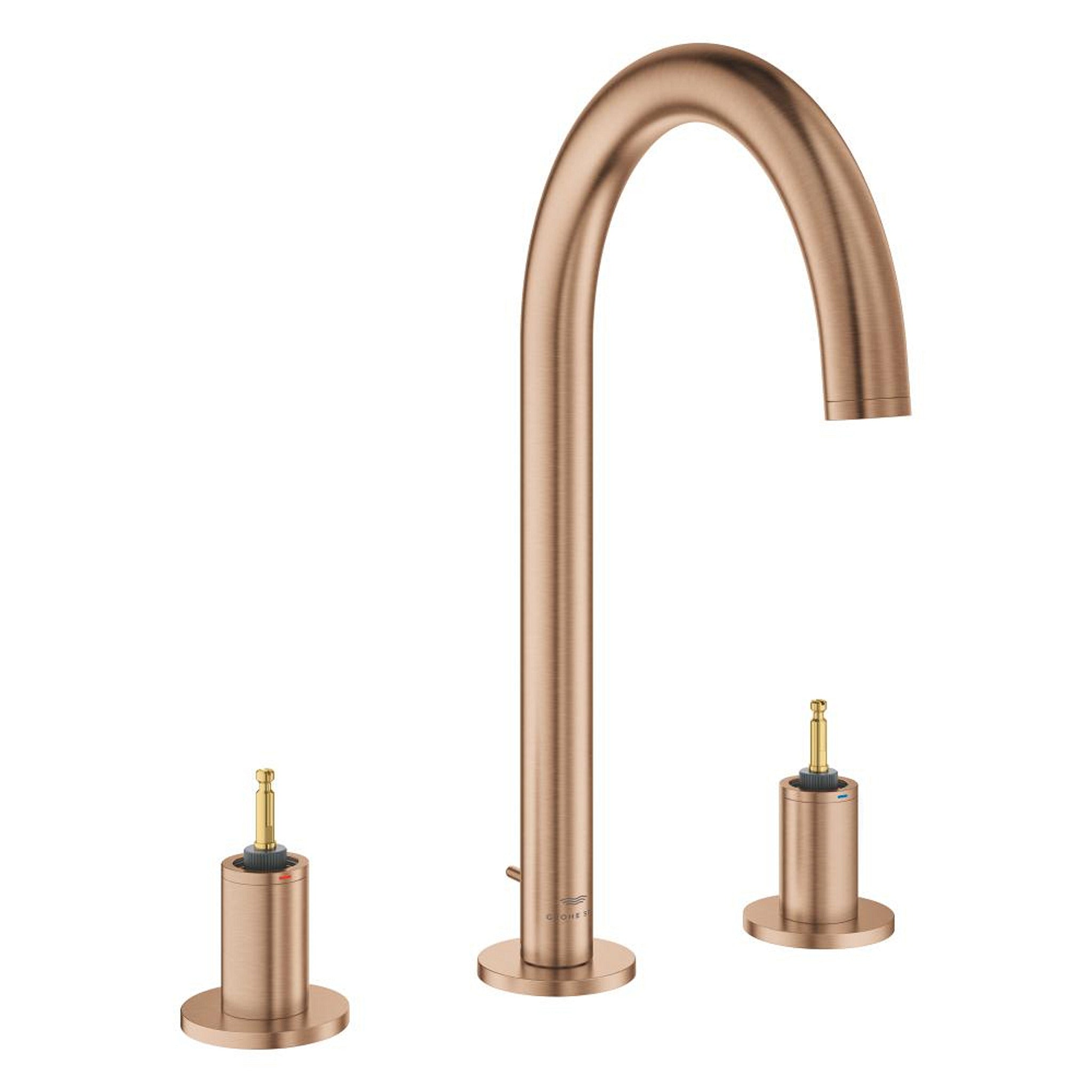 Grohe Atrio Private Collection 3 Delikli Ankastre Sifon Kumandalı Lavabo Bataryası (L-Boy), Fırçalı Bakır - Ürün Görseli