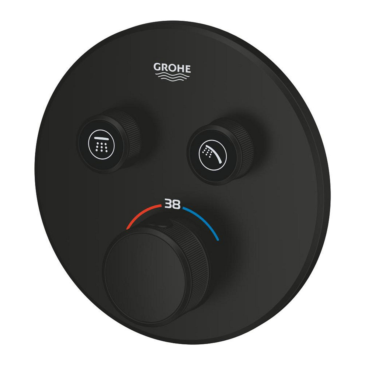 Grohe Grohtherm SmartControl Ankastre Termostatik Banyo Bataryası, Çift Valfli Akış Kontrollü (Sıva Üstü Grubu), Mat Siyah - Ürün Görseli
