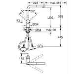 Grohe Minta Spiralli Eviye Bataryası - Teknik Çizim