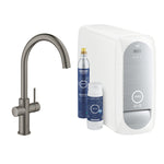 Grohe Blue Home Arıtmalı İçme Suyu ve Soda Yapan Eviye Bataryası, Fırçalı Sert Grafit - Ürün Görseli