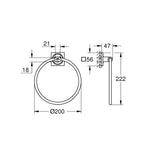 Grohe Allure Halka Havluluk - Teknik Çizim