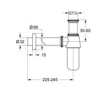 Grohe Lavabo Sifonu - Teknik Çizim