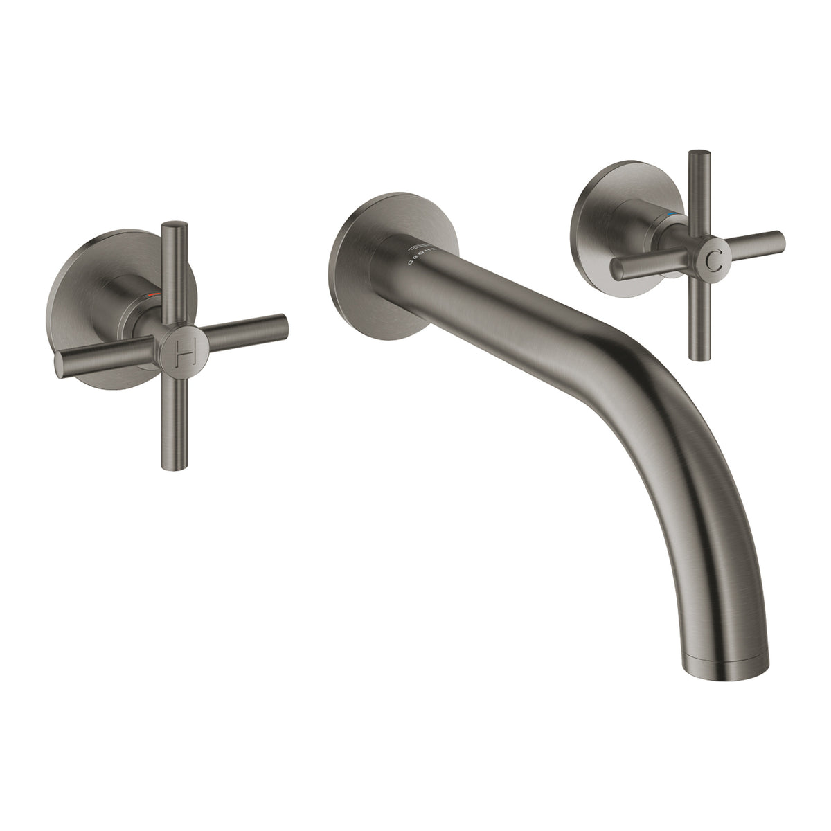 Grohe Atrio 3 Delikli Duvardan Ankastre Lavabo Bataryası (Sıva Üstü Grubu), Fırçalı Sert Grafit - Ürün Görseli