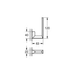 Grohe Selection Cube Yedek Tuvalet Kağıtlığı - Teknik Çizim