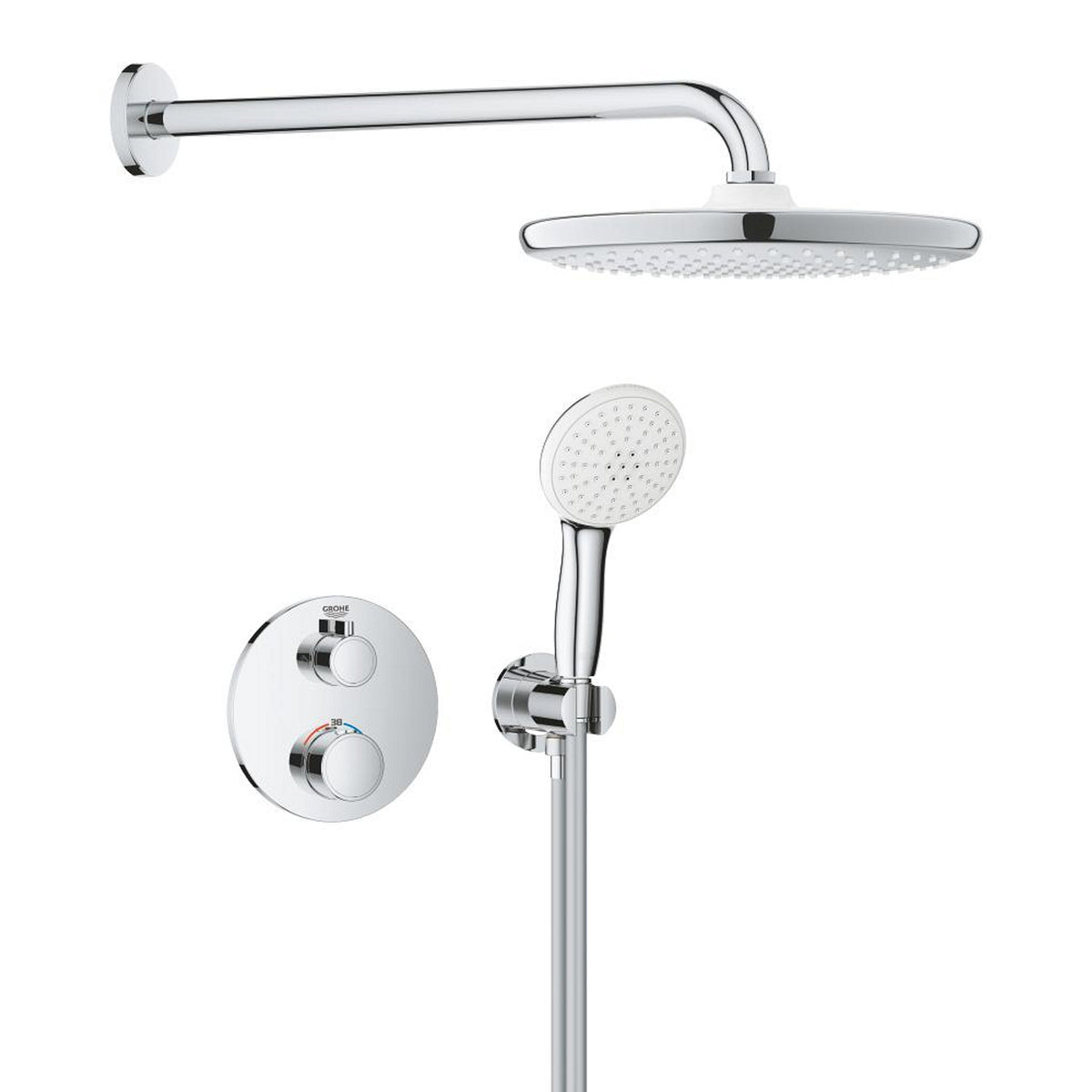 Grohe Grohtherm Termostatik Ankastre Banyo Bataryası, Tepe ve El Duşu Seti - Ürün Görseli