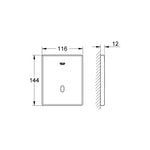 Grohe Tectron Skate Fotoselli Pisuvar Kumanda Paneli, Pilli, Paslanmaz Çelik (Sıva Üstü Grubu, Pilli) - Teknik Çizim