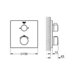 Grohe Grohtherm Termostatik Banyo/Duş Bataryası (Sıva Üstü Grubu), 2 Yollu - Teknik Çizim
