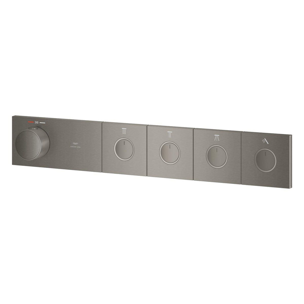 Grohe Grohtherm Aqua Tiles SmartControl Termostatik Ankastre Banyo Bataryası, 4 Çıkışlı, Fırçalı Sert Grafit (Sıva Üstü Grubu) - Ürün Görseli