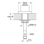 Grohe El Duşu İçin Küvet Üstü Adaptör - Teknik Çizim